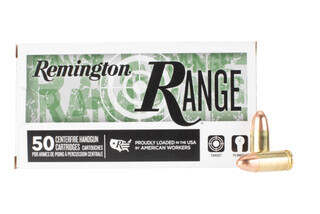 Remington Range 9mm 115 grain ammo features a full metal jacket bullet